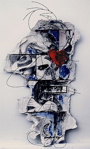 Fil de cuivre, painture a huile. 65cmX120cm. Prix 4000Fr